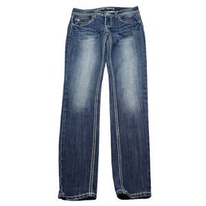 Almost Famous Pants Womens 5 Blue Low Rise Straight Casual Jeans